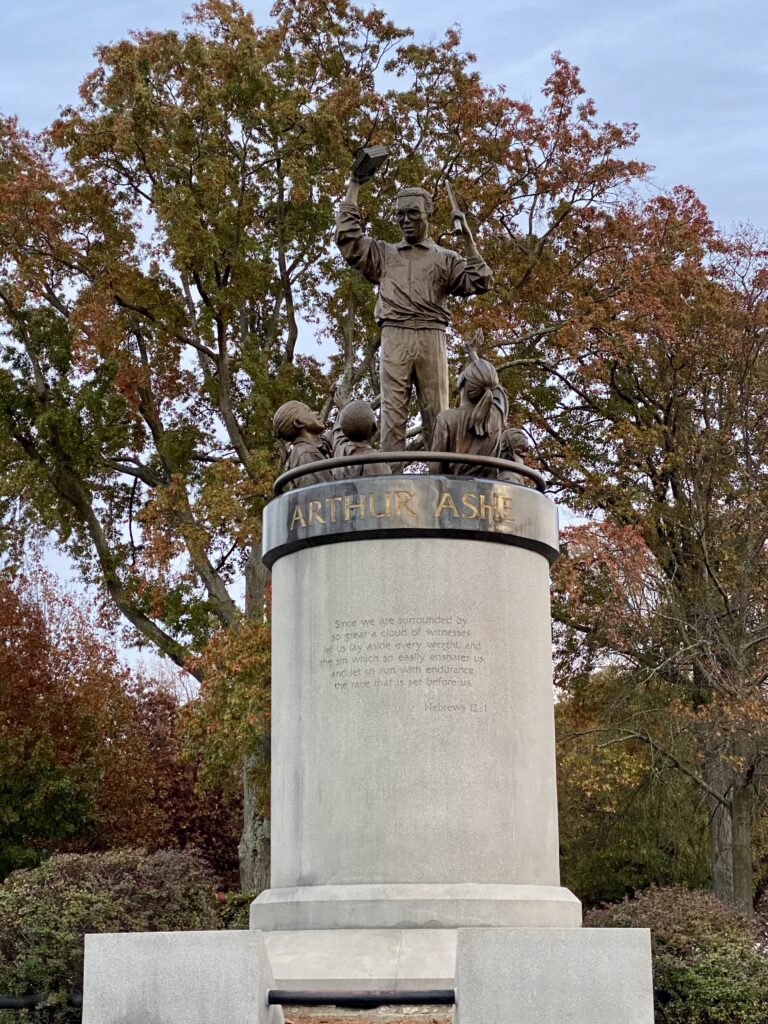 Photo of Arthur Ashe's memorial in Richmond, Virginia.
